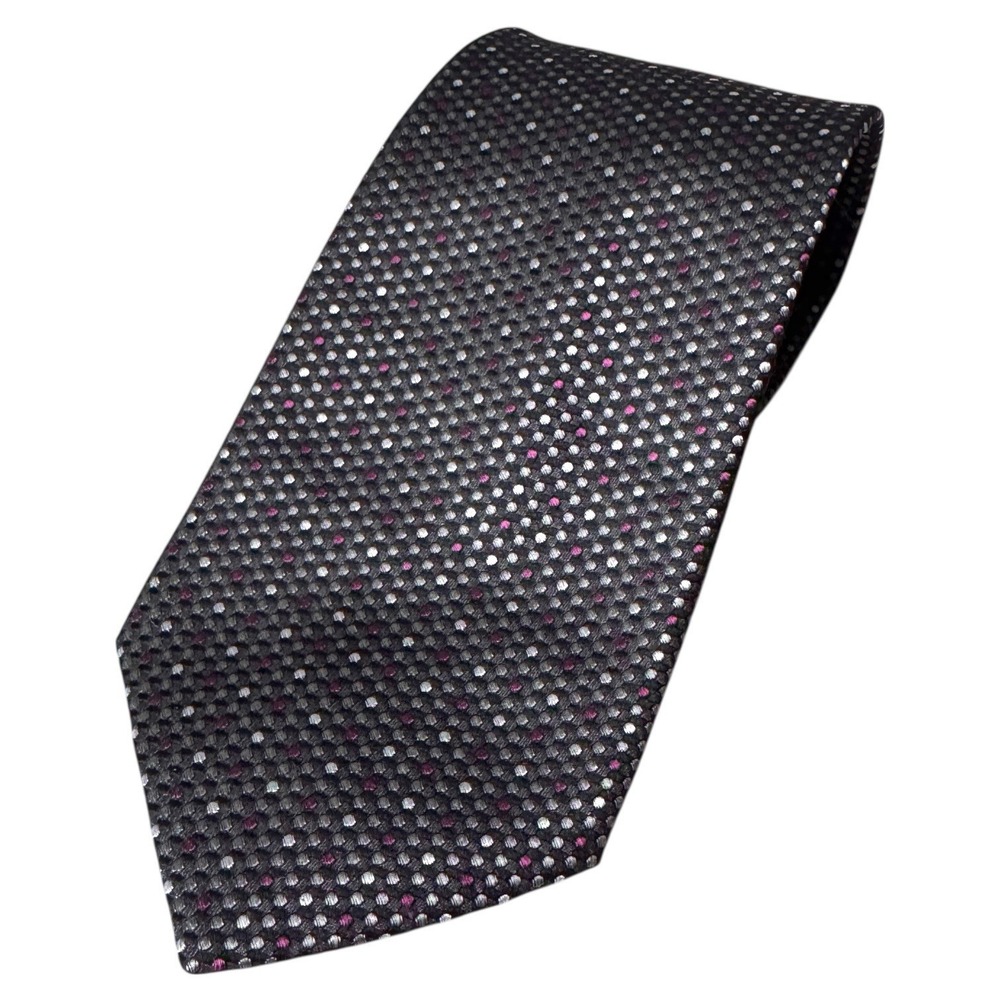Graham Ashley Necktie Mens Gray Pink Dots Polyester Business Formal Wear